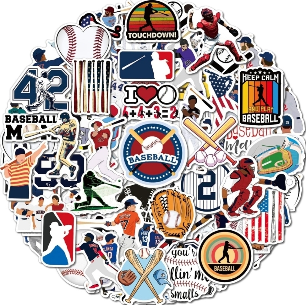 100pcs Unique Baseball Themed Sticker Set- Waterproof,& High Definition Print